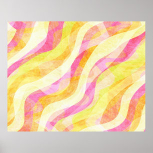 Affiche Motif Abstrait Ondulé Vibrant