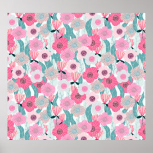 Affiche Motif Abstrait Pastel Pink