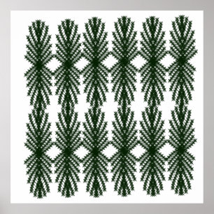 Affiche Motif Abstrait Personnalisé d'Arbre de Pin Vert Fo