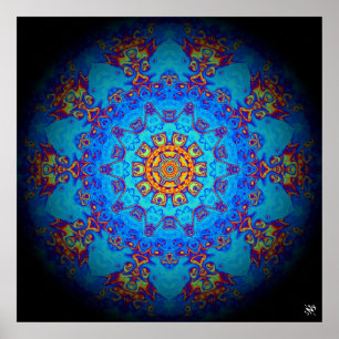 Affiche Motif abstrait psychédélique coloré