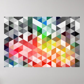 Affiche Motif Abstrait Rainbow Triangle
