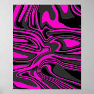 Affiche Motif Abstrait rose et noir