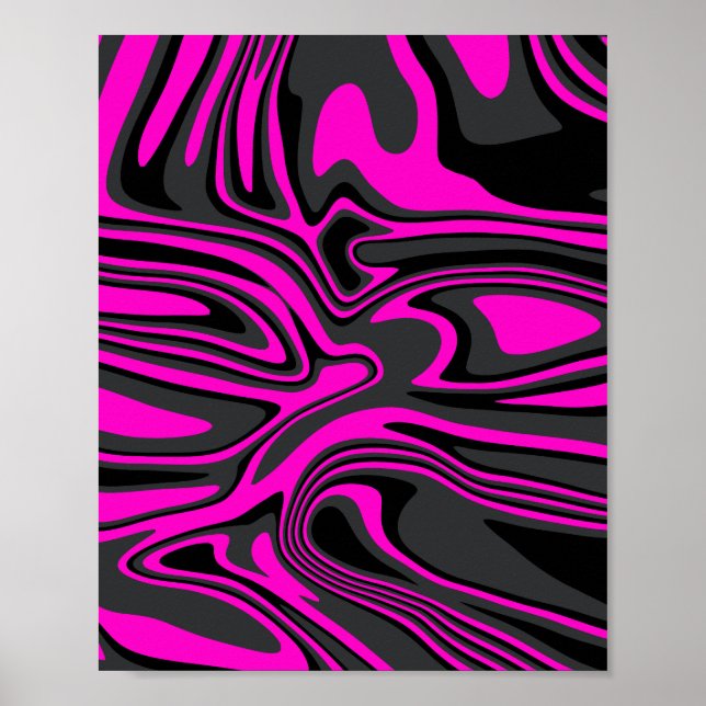 Affiche Motif Abstrait rose et noir (Devant)