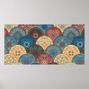 Affiche Motif abstrait sans couture de l'abstra coloré ten