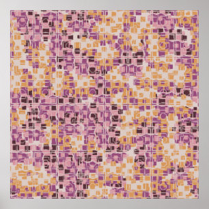 Affiche motif Abstrait sans soudure. Carré arrondi et chao