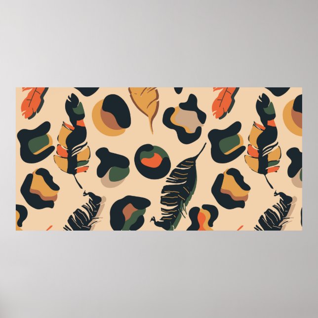 Affiche motif Abstrait sans soudure, dos d'animal sauvage (Devant)