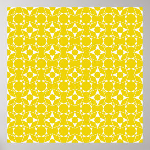 Affiche motif Abstrait sans soudure du col jaune citron mû