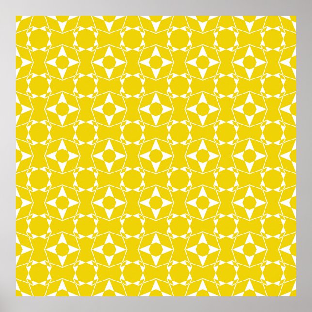 Affiche motif Abstrait sans soudure du col jaune citron mû (Devant)