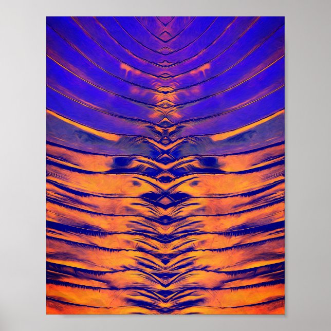 Affiche Motif Abstrait Symétrique Vibrant (Devant)