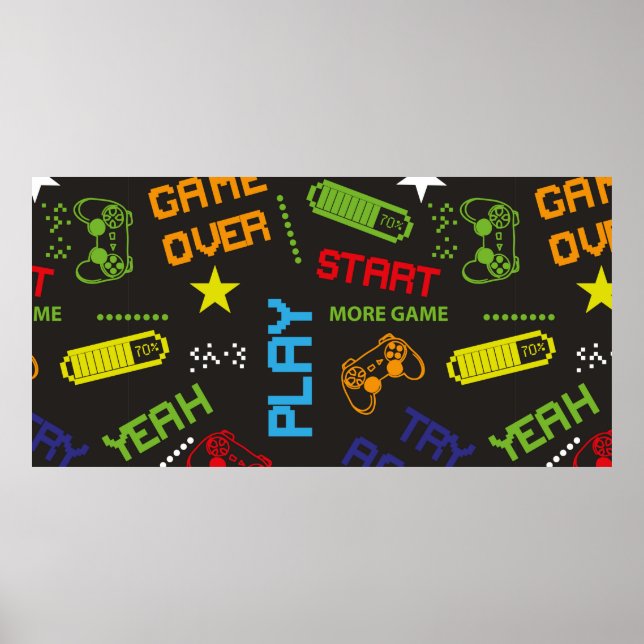 Affiche motif abstrait transparent dans le style de jeu de (Devant)