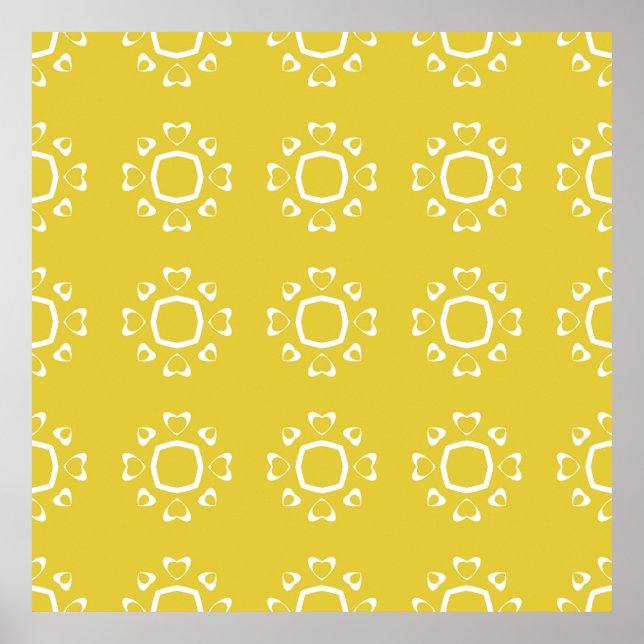 Affiche motif Abstrait transparent de couleur jaune (Devant)