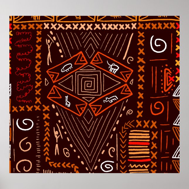 Affiche Motif africain de l'art aborigène (Devant)