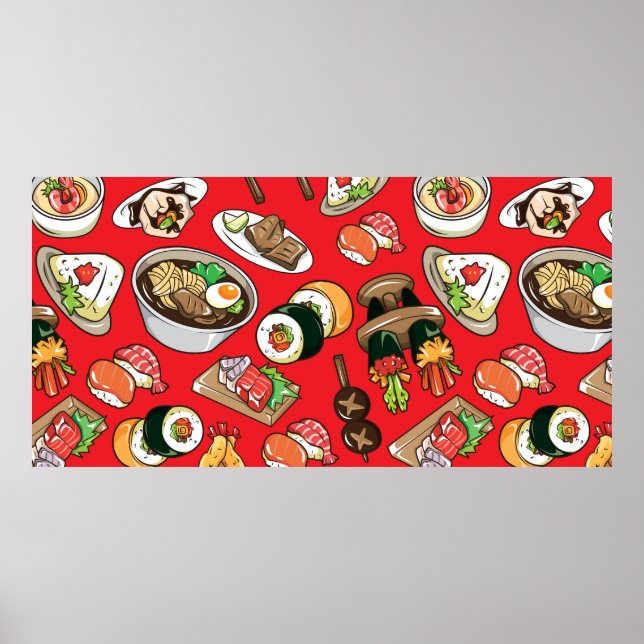 Affiche motif alimentaire japonais transparent (Devant)