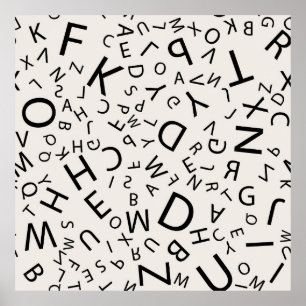 Affiche Motif alphabet lettres