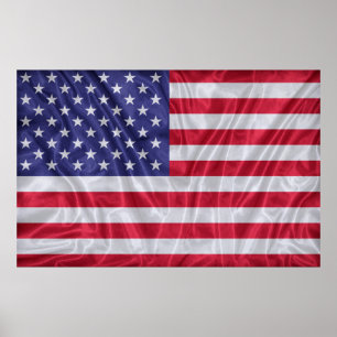 Affiche Motif américain sur la texture du tissu,