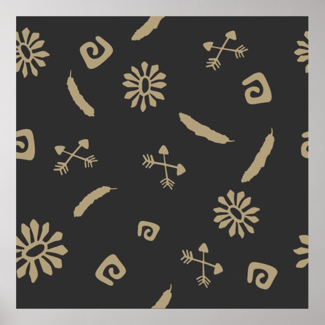 Affiche Motif américain transparent (Devant)