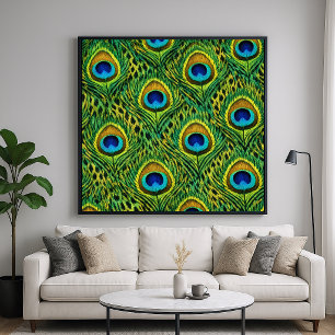 Affiche Motif animal de plumes de paon