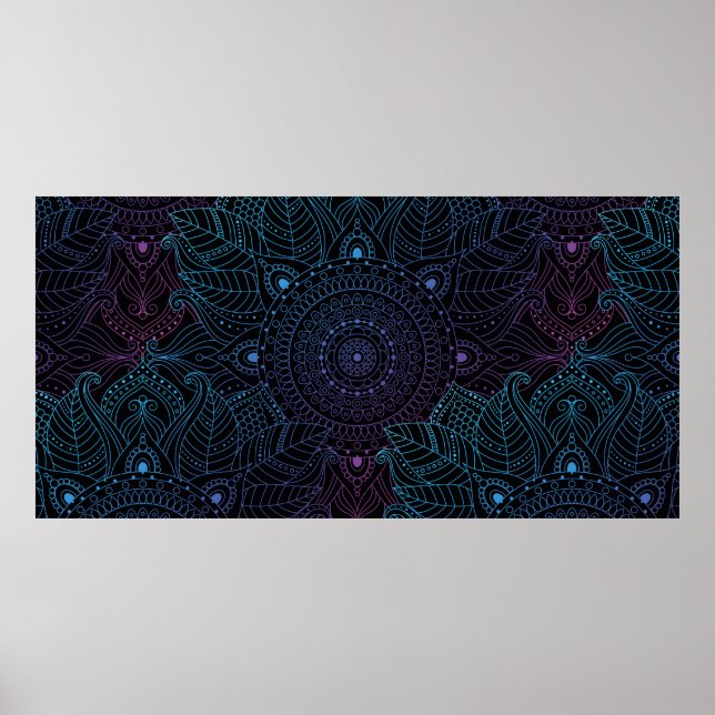 Affiche Motif arabesque oriental sans couture. Décorat lac (Devant)