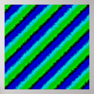 Affiche Motif arc-en-ciel abstrait bleu vert 3D