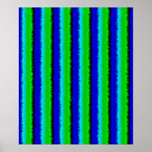 Affiche Motif arc-en-ciel bleu vert abstrait 3D