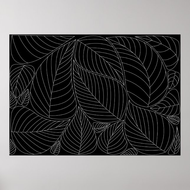 Affiche motif arrière - plan feuille. - Illustration, offi (Devant)