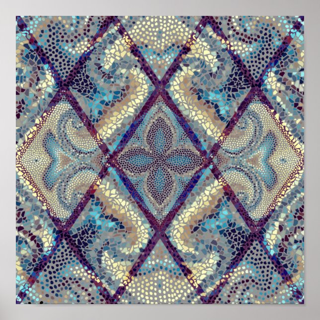 Affiche Motif arrière - plan sans couture. Art mosaïque mo (Devant)