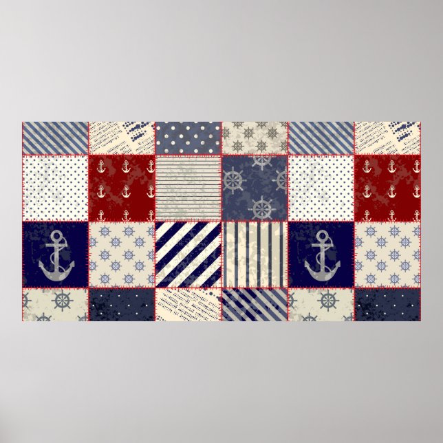 Affiche Motif arrière - plan sans couture. Sera carreau sa (Devant)