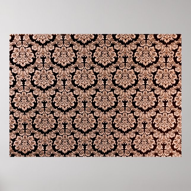 Affiche Motif Art déco. Arrière - plan doré sans couture.  (Devant)
