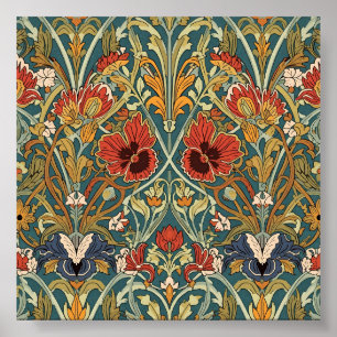 Affiche Motif Art nouveau floral William Morris Compton