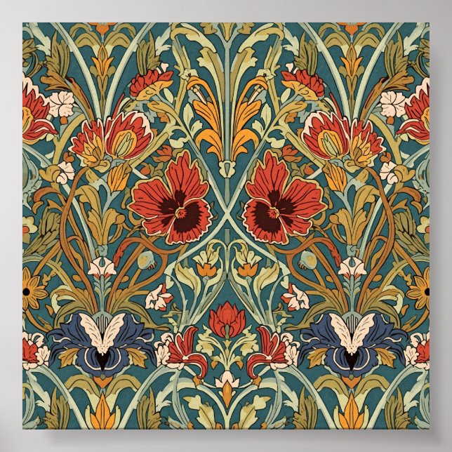 Affiche Motif Art nouveau floral William Morris Compton (Devant)