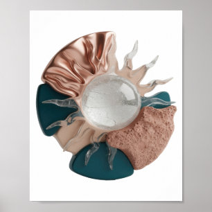 Affiche Motif artistique ART ABSTRAIT Argent dynamique