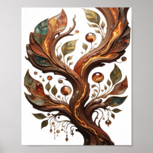 Affiche Motif artistique ART ABSTRAIT Argent Statement