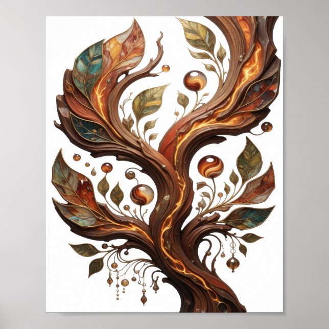 Affiche Motif artistique ART ABSTRAIT Argent Statement (Devant)