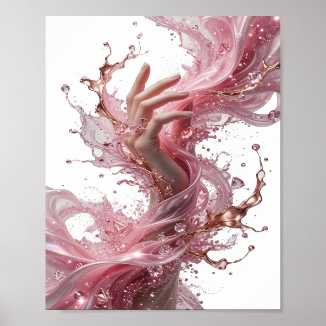 Affiche Motif artistique ART ABSTRAIT Or clair (Devant)