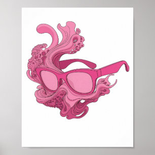 Affiche Motif artistique ART ABSTRAIT Rose dynamique