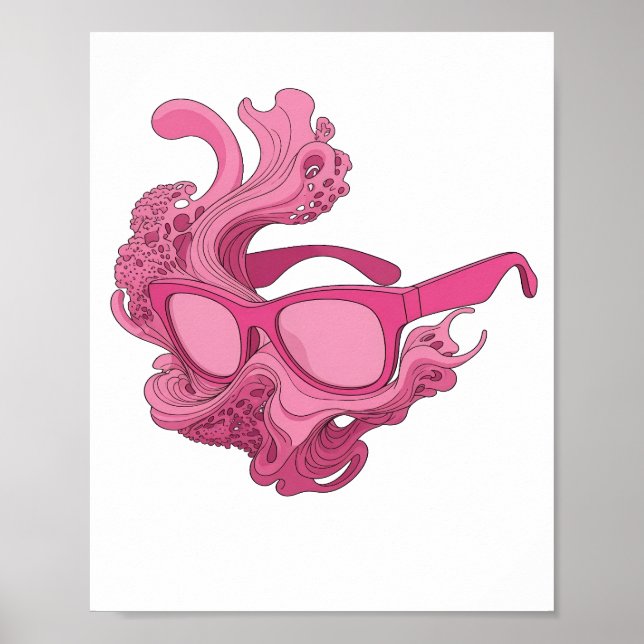 Affiche Motif artistique ART ABSTRAIT Rose dynamique (Devant)