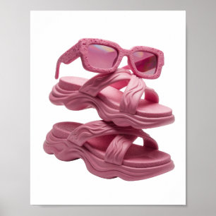 Affiche Motif artistique ART ABSTRAIT Rose Statement