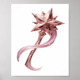 Affiche Motif artistique Baguettes Rose Gold Star Rose Pin