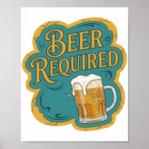 Affiche Motif Artistique BIERRE OBLIGATOIRE Moderne