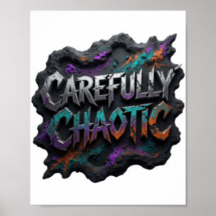 Affiche Motif Artistique CAREFULLY CHAOTIC Argenté Cool
