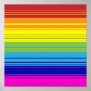 Affiche Motif artistique coloré Rainbow Stripes arrière -