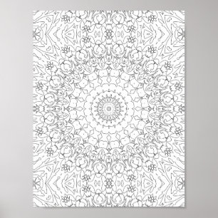 Affiche Motif artistique de page de coloriage de travail d