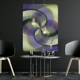 Affiche Motif artistique en mosaïque de demi-cercles abstr