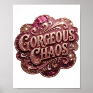 Affiche Motif artistique GORGEOUS CHAOS Or moderne