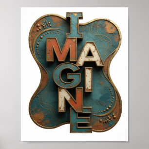 Affiche Motif Artistique IMAGINE Orange Frais