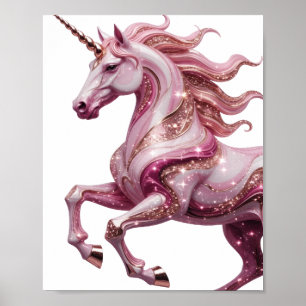 Affiche Motif Artistique LICORNE Or Clair v2