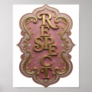 Affiche Motif Artistique RESPECT Or Iconique
