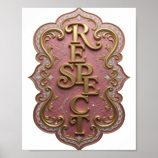 Affiche Motif Artistique RESPECT Or Iconique (Devant)