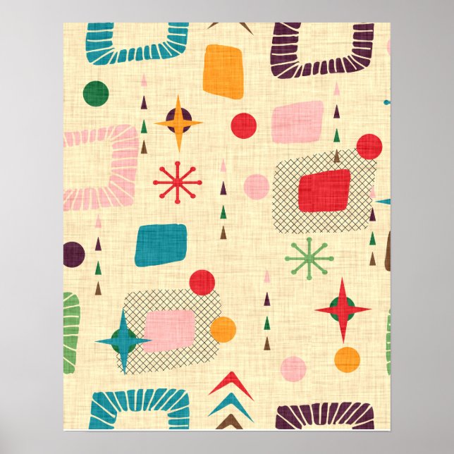 Affiche motif atomique des années 1950 (Devant)