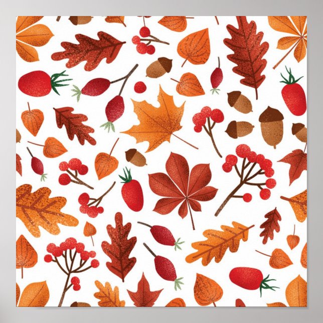 Affiche Motif automne (Devant)